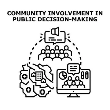 Community involvement in public decision making process Stock Illustration