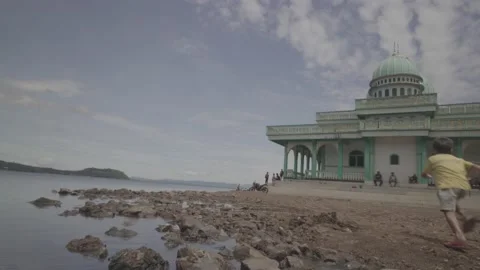 Community by Lake Lanao Stock Footage 229683098