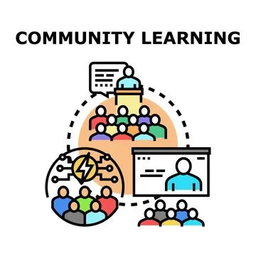 Community learning and collective knowledge sharing vector icon イラスト素材