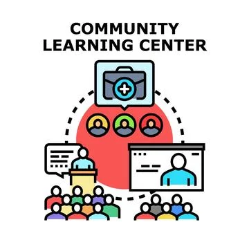 Community learning center offering education and training services 스톡 일러스트