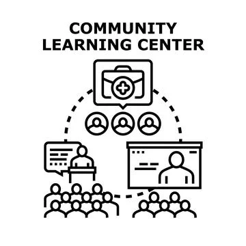 Community learning center offering education and training services Stock Illustration