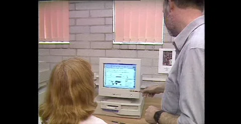 Community Learning Centre Internet Access, Australia (1990s) Stock Footage 317736340