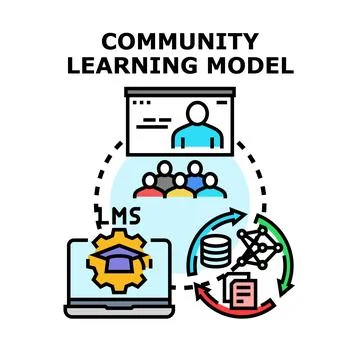 Community learning model leveraging online education and data management Illustrazione stock