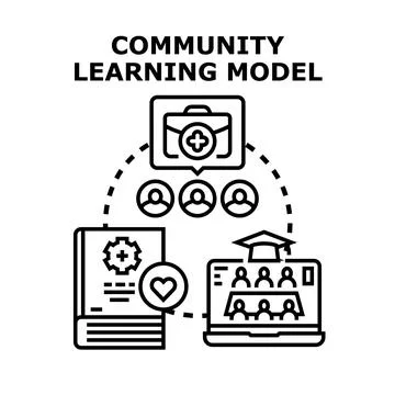 Community learning model vector concept illustration Stock Illustration