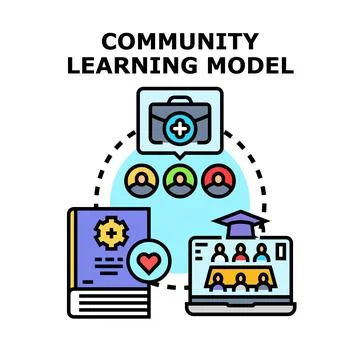 Community learning model vector concept illustration Stock Illustration