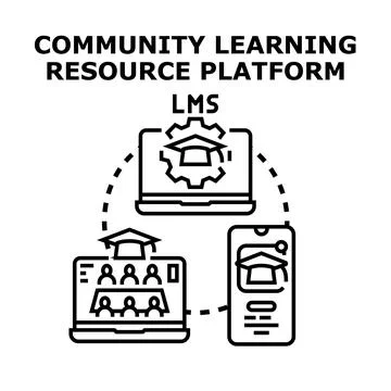 Community learning resource platform lms concept Stock Illustration