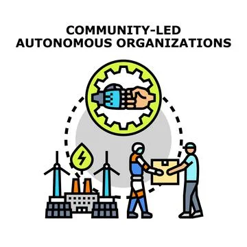 Community led autonomous organizations concept vector illustration Stock Illustration