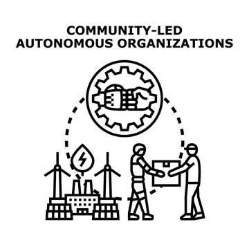 Community led autonomous organizations concept vector illustration Stock Illustration