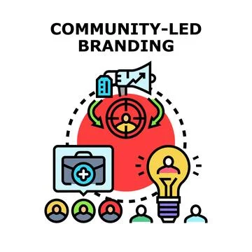 Community led branding concept developing marketing strategy Illustrazione stock