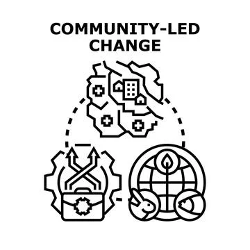 Community led change for sustainable development goals Stock Illustration