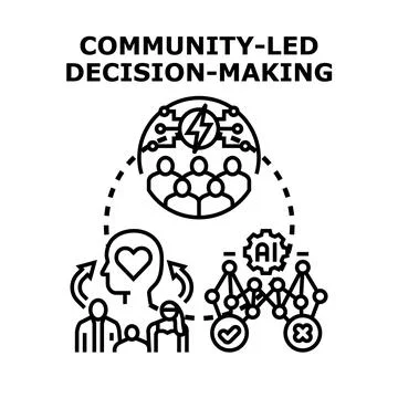 Community led decision making process icon concept Stock Illustration