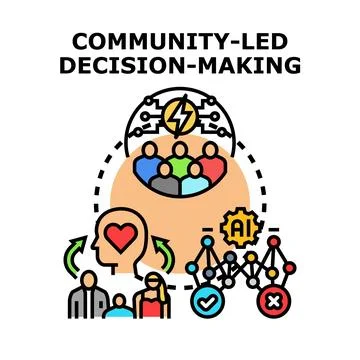 Community led decision making process icon concept Stock Illustration