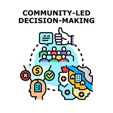 Community led decision making process development イラスト素材