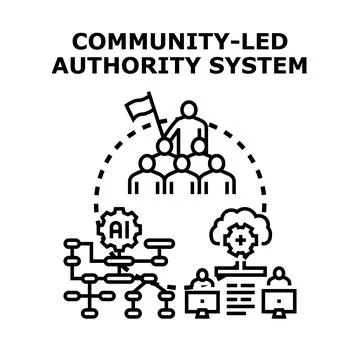 Community led digital authority system development Stock Illustration