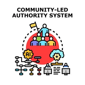 Community led digital authority system development 스톡 일러스트