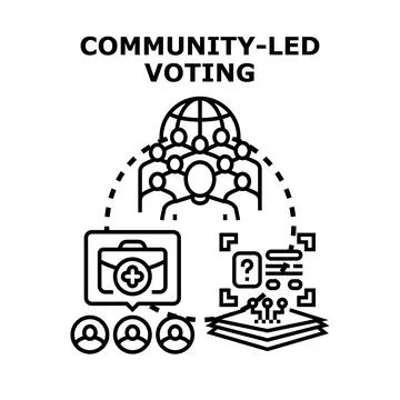 Community led voting process for democratic choice 스톡 일러스트