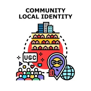 Community local identity concept establishing belonging and user generated .. Ilustración de archivo