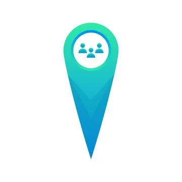 Community location gradient logo design template icon Stock Illustration