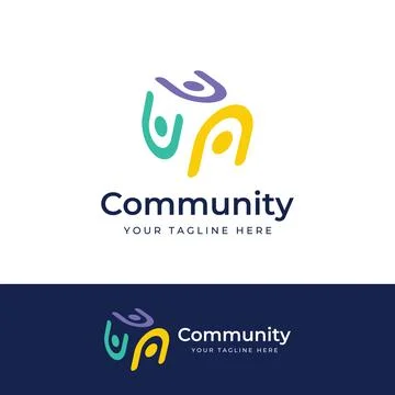 Community logo , community network , and people check.Logos for teams or gr.. Stock Illustration