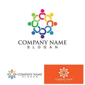 Community Logo Design Template for Teams or Groups.network and social icon .. Stock Illustration