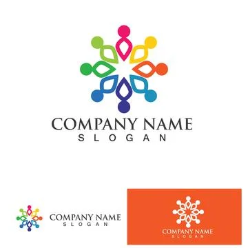 Community Logo Design Template for Teams or Groups.network and social icon .. Illustrazione stock