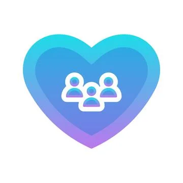 Community love gradient logo design template icon Stock Illustration