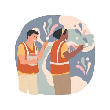 Community maintenance isolated cartoon vector illustration. Ilustración de archivo