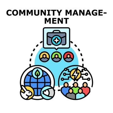 Community management global connection network illustration Stock Illustration