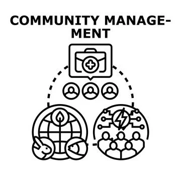 Community management global connection network illustration Stock Illustration