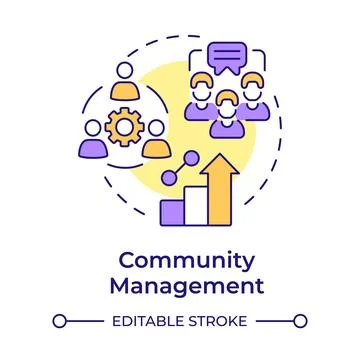 Community management multi color concept icon 스톡 일러스트