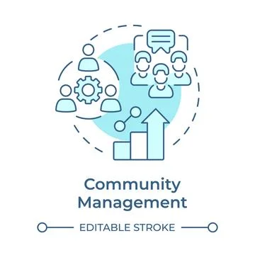 Community management soft blue concept icon 스톡 일러스트