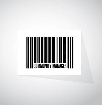 Community Manager barcode sign concept Stock-Illustration