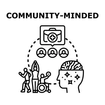Community minded person having ideas for social support Stock Illustration
