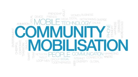 Community mobilisation word cloud. Kinetic typography. Stock Footage 107939565