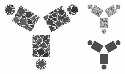 Community Mosaic Icon of Trembly Elements 스톡 일러스트