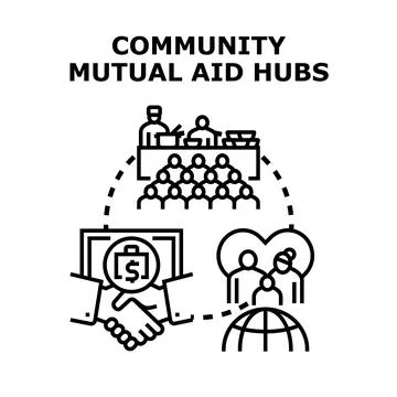 Community mutual aid hubs vector concept Ilustración de archivo
