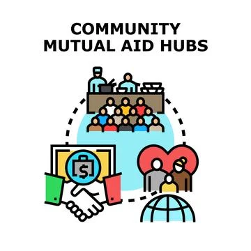 Community mutual aid hubs vector concept Stock Illustration