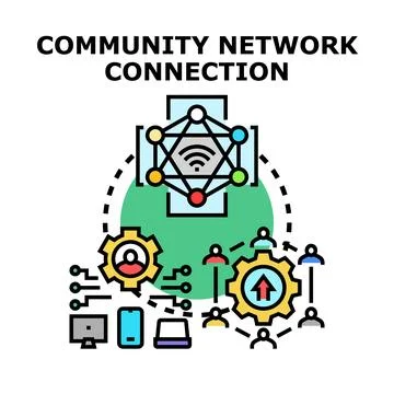 Community network connection concept icon Stock Illustration