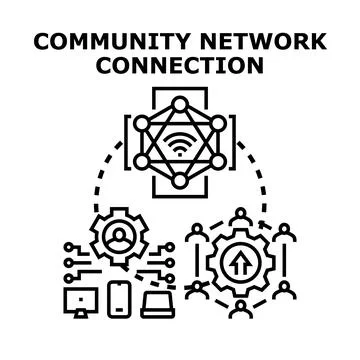 Community network connection concept icon イラスト素材