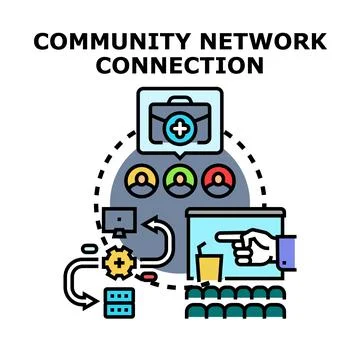 Community network connection providing professional medical data Stock Illustration
