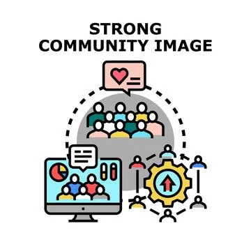 Community networking engagement increasing online collaboration concept Stock Illustration