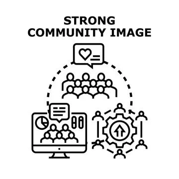 Community networking engagement increasing online collaboration concept Stock Illustration