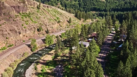 Community Next To The Mountains Stock Footage 154876990