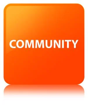 Community orange square button Stock Illustration