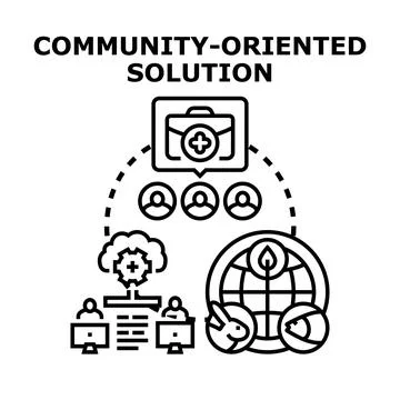 Community oriented solution concept vector illustration Illustration