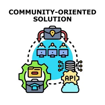 Community oriented solution developing collaborative software Illustrazione stock