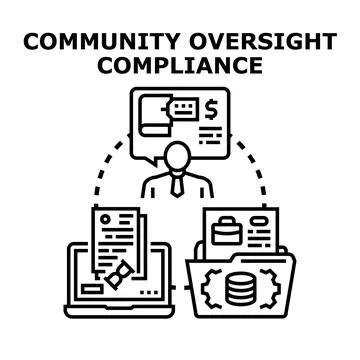 Community oversight compliance process management and control Stock Illustration