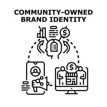 Community owned brand identity development concept Stock Illustration