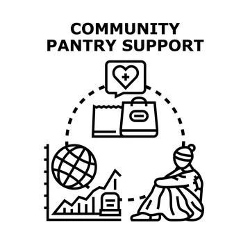 Community pantry support assisting people in need Stock Illustration