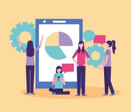 Community people activity Stock Illustration
